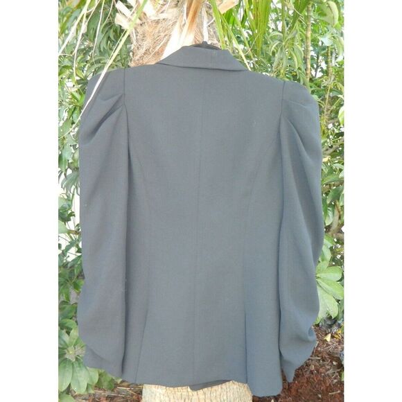 Ramy Brook Blazer Size 4 Black Puff Sleeve Fully Lined‎ Long Line Blazer - Picture 10 of 16